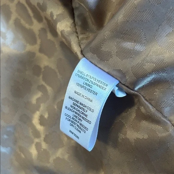 Express Camel Peplum Zip Front Jacket Blazer Women’s Small Tan Tailored - Picture 10 of 10